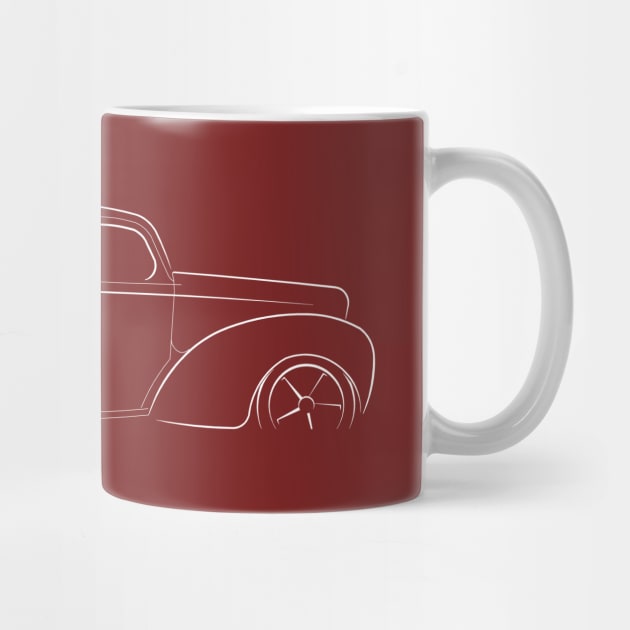 1941 Willys Coupe - profile stencil, white by mal_photography